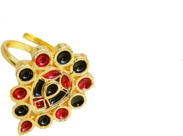 Assamese_Traditional_Copper_Gold_Plated_Red_Black_Colour_Finger-Ring_For_Girls_&_Women